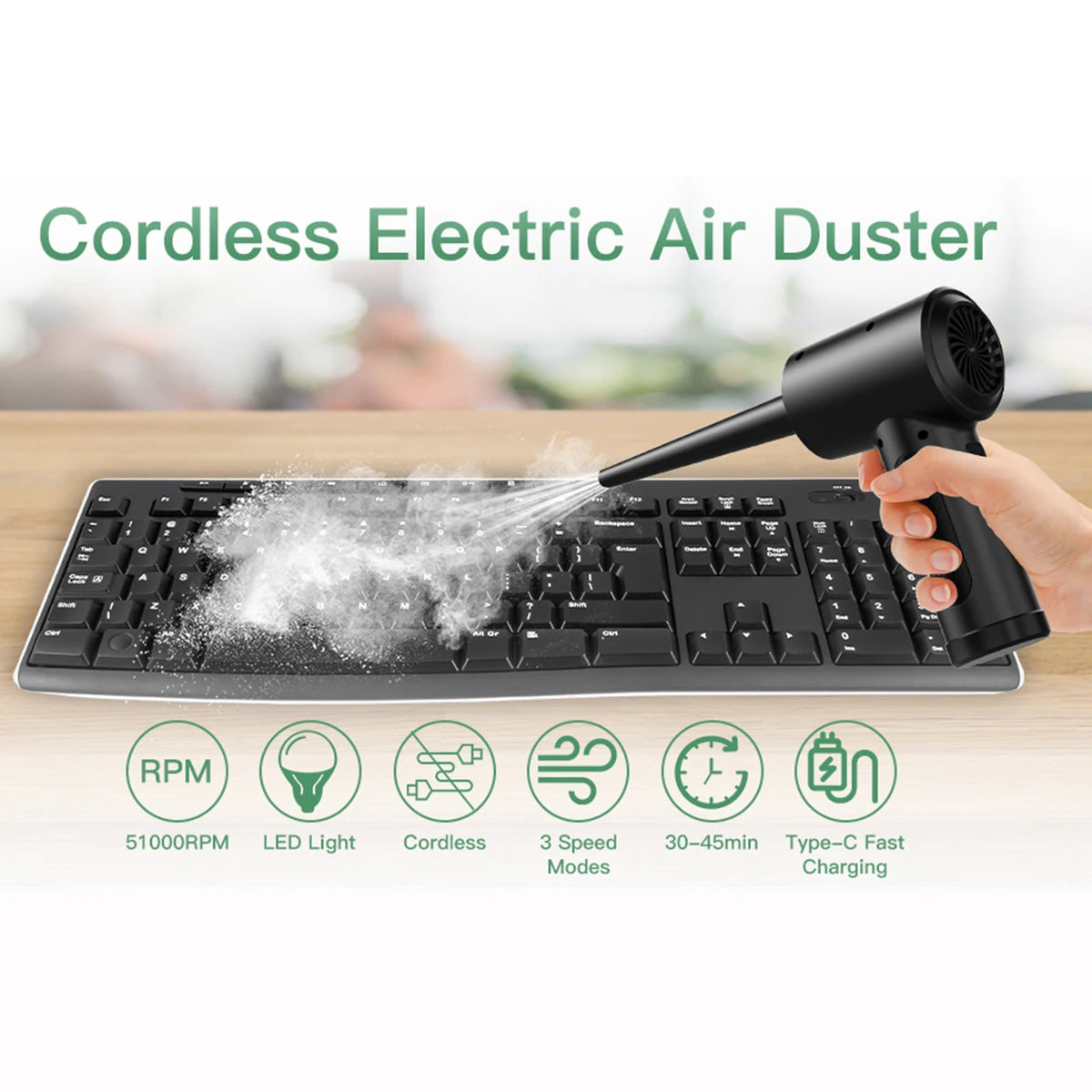 portable Electric Air Duster -Powerful cordless cleaning