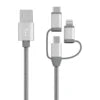 Promotional Gift Custom Logo Mfi Certified Nylon Braided 3 in 1 Cable Multi Charger Cord USB Charging Cable for Mobile Phone