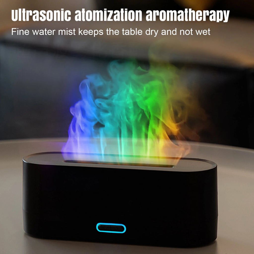 Flame Diffuser Humidifier 7 Colors Light Changing Essential Oil Diffusers Aromatherapy Diffusers for Home Office Bedroom