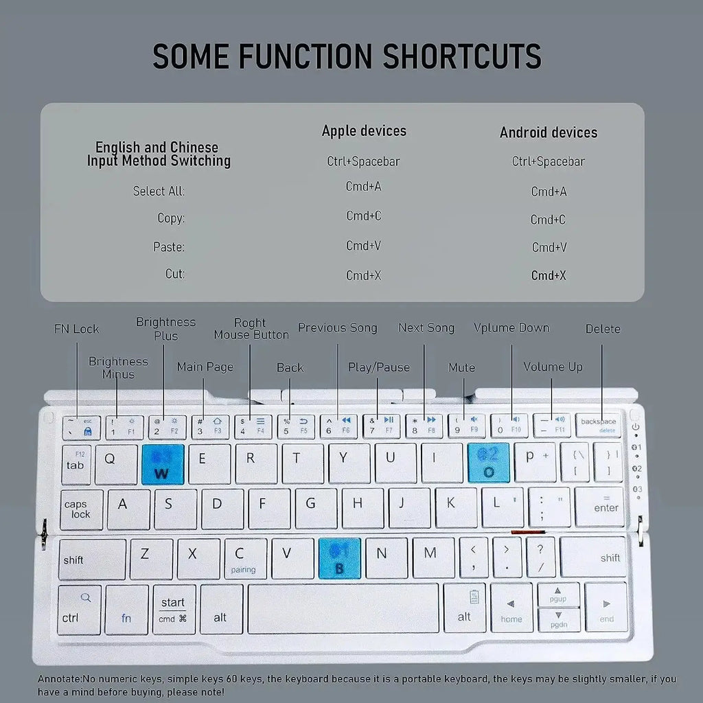 Mini Foldable Bluetooth Wireless Keypad