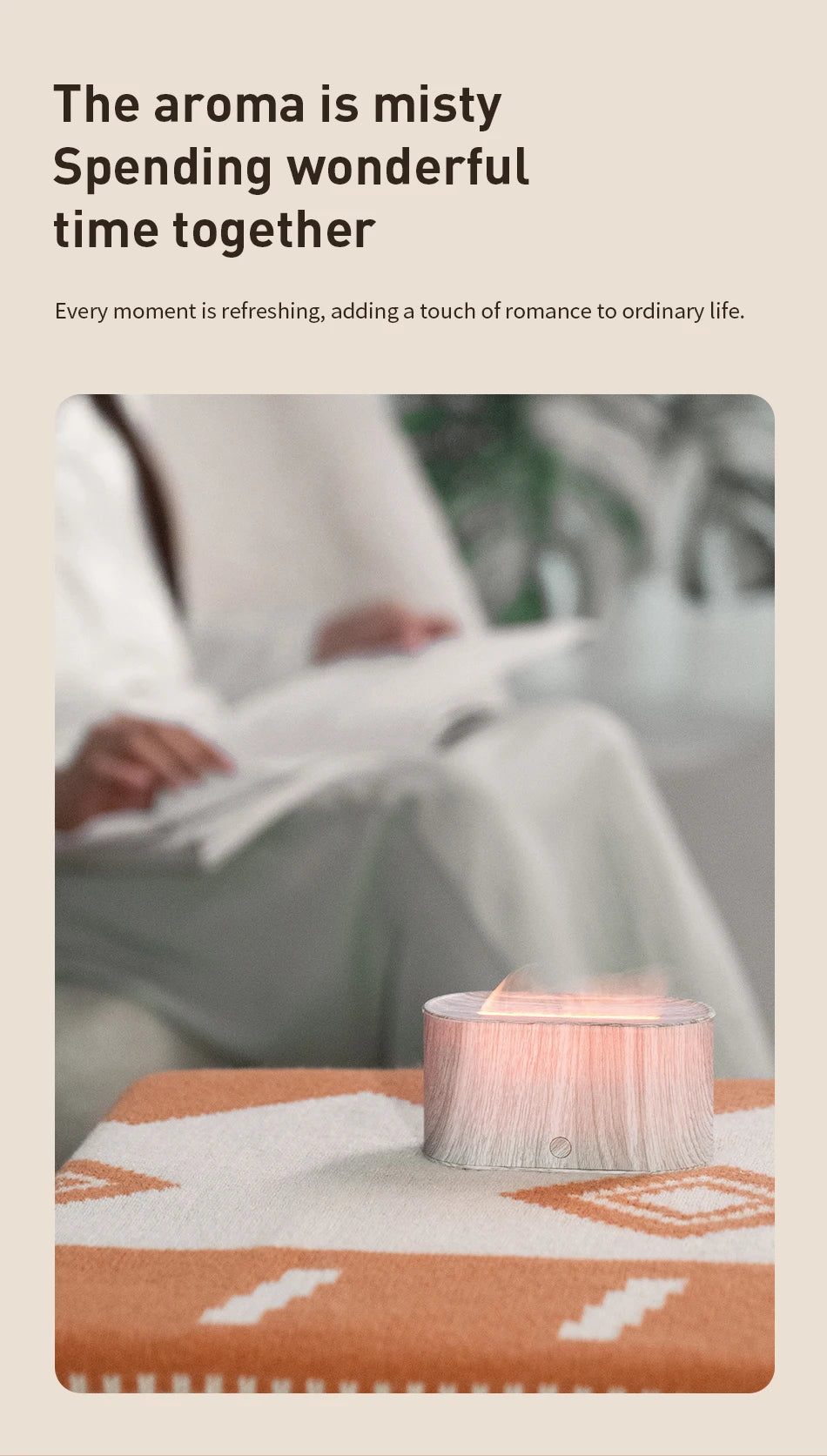 Flame Diffuser Humidifier 7 Colors Light Changing Essential Oil Diffusers Aromatherapy Diffusers for Home Office Bedroom