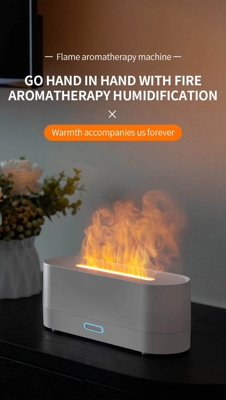 Flame Diffuser Humidifier 7 Colors Light Changing Essential Oil Diffusers Aromatherapy Diffusers for Home Office Bedroom