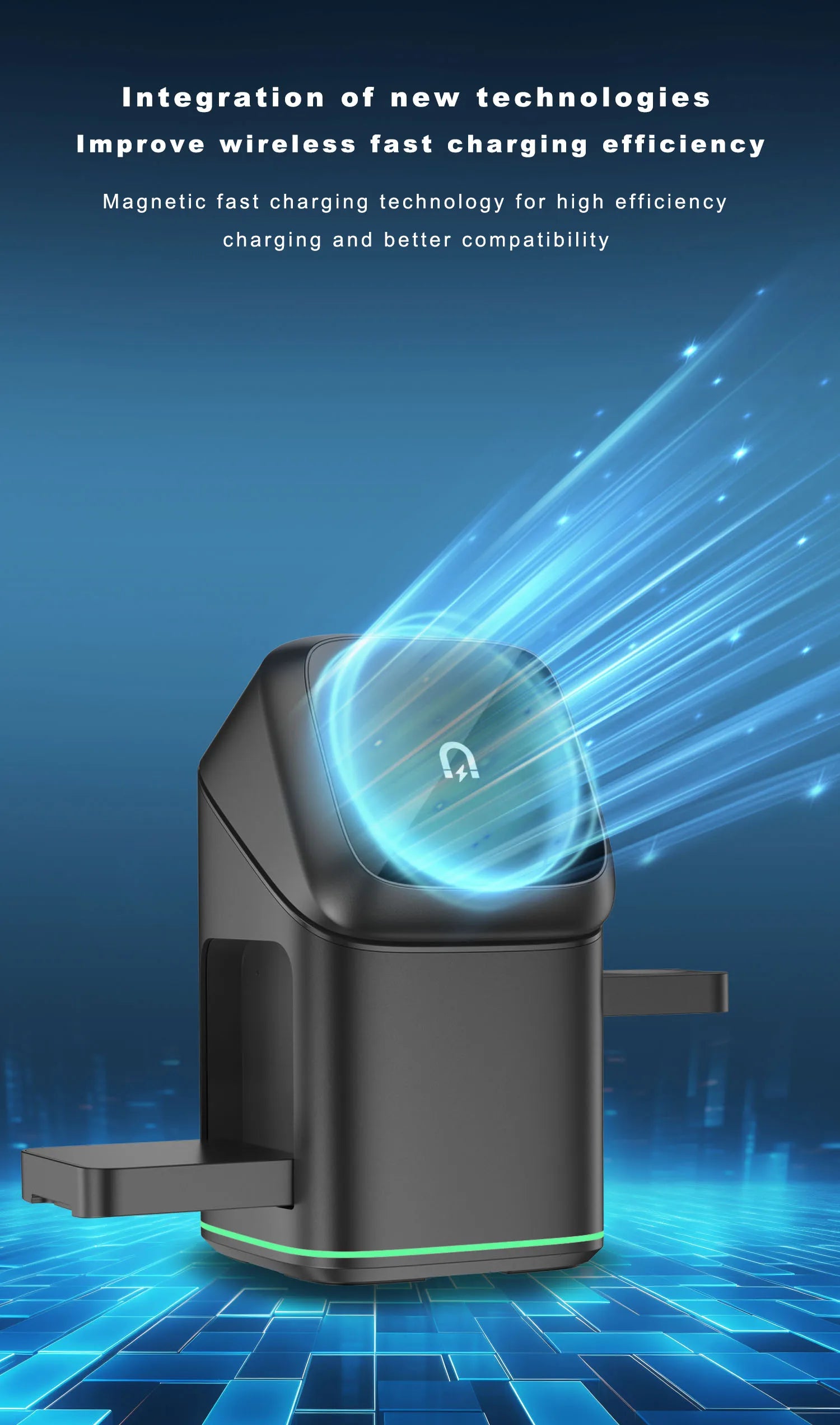 3 in 1 Rotating Magnetic Wireless Charging Station