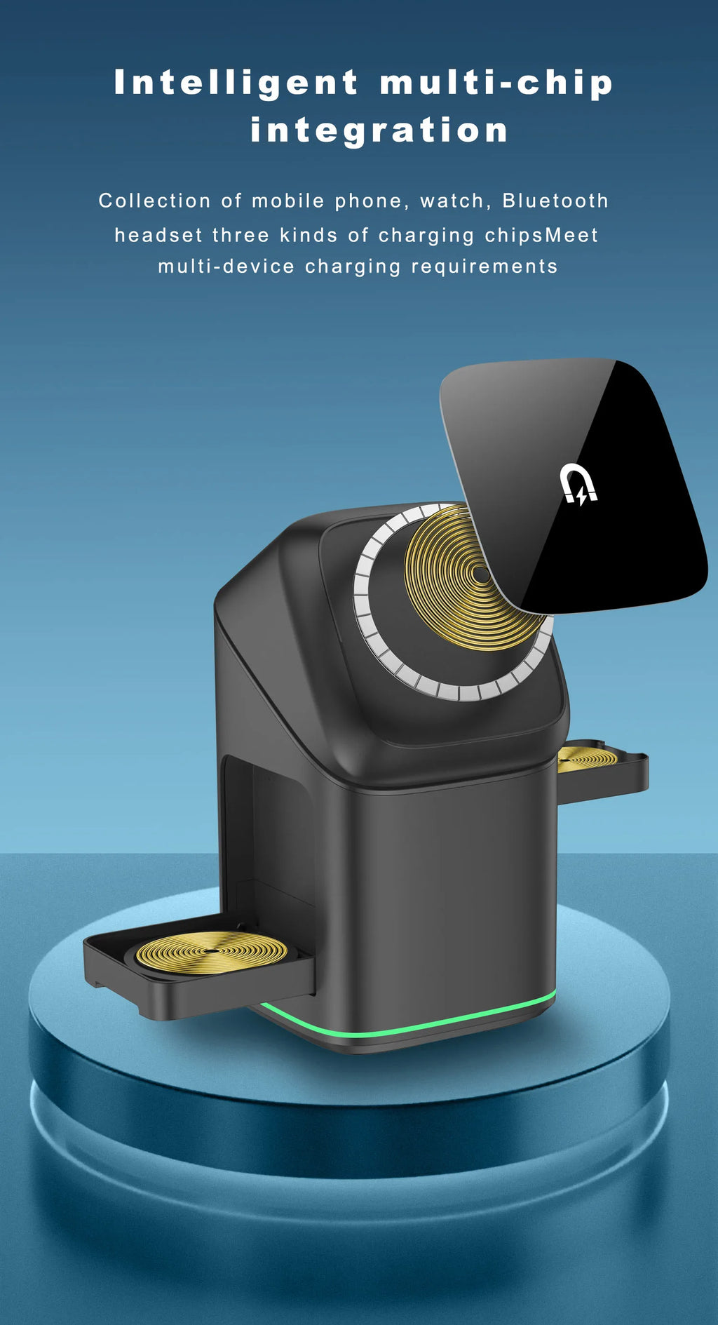 3 in 1 Rotating Magnetic Wireless Charging Station