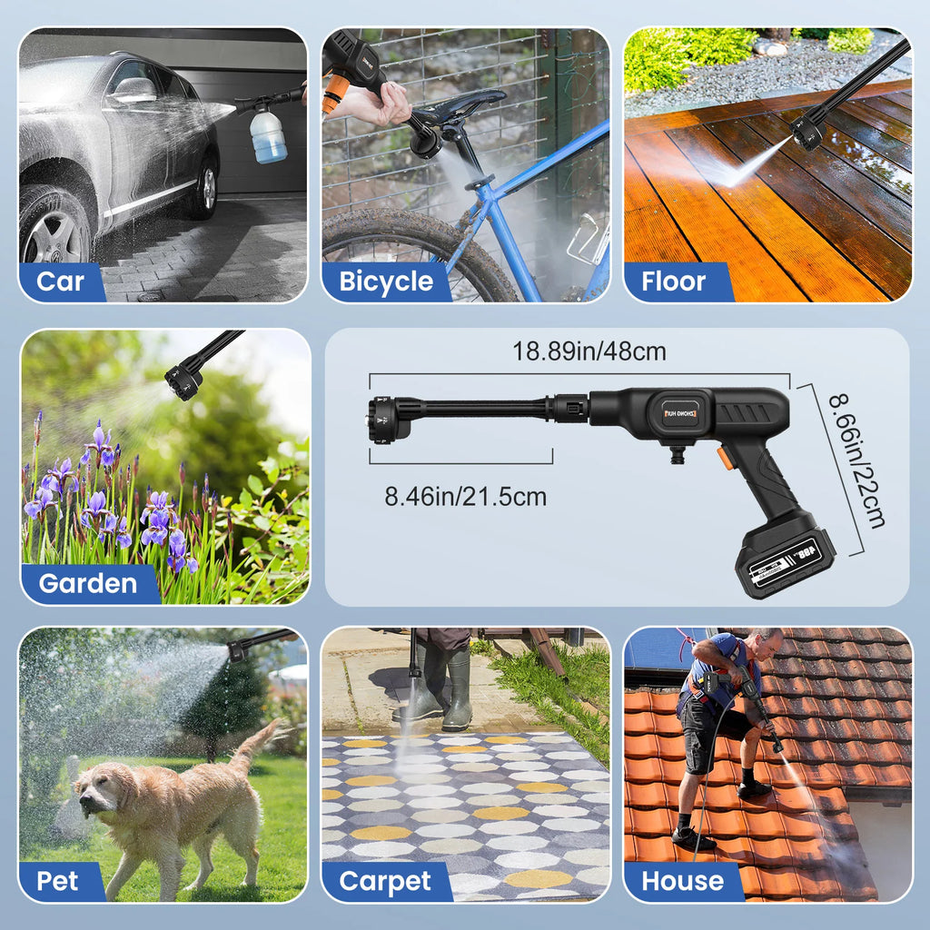 60Bar car water gun home garden cleaning tools 6 in 1 versatile high pressure cleaning machine Home car wash for washing cars