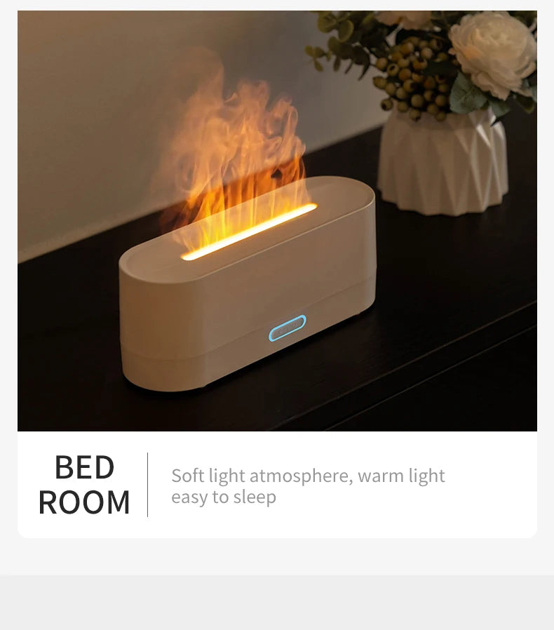 Flame Diffuser Humidifier 7 Colors Light Changing Essential Oil Diffusers Aromatherapy Diffusers for Home Office Bedroom