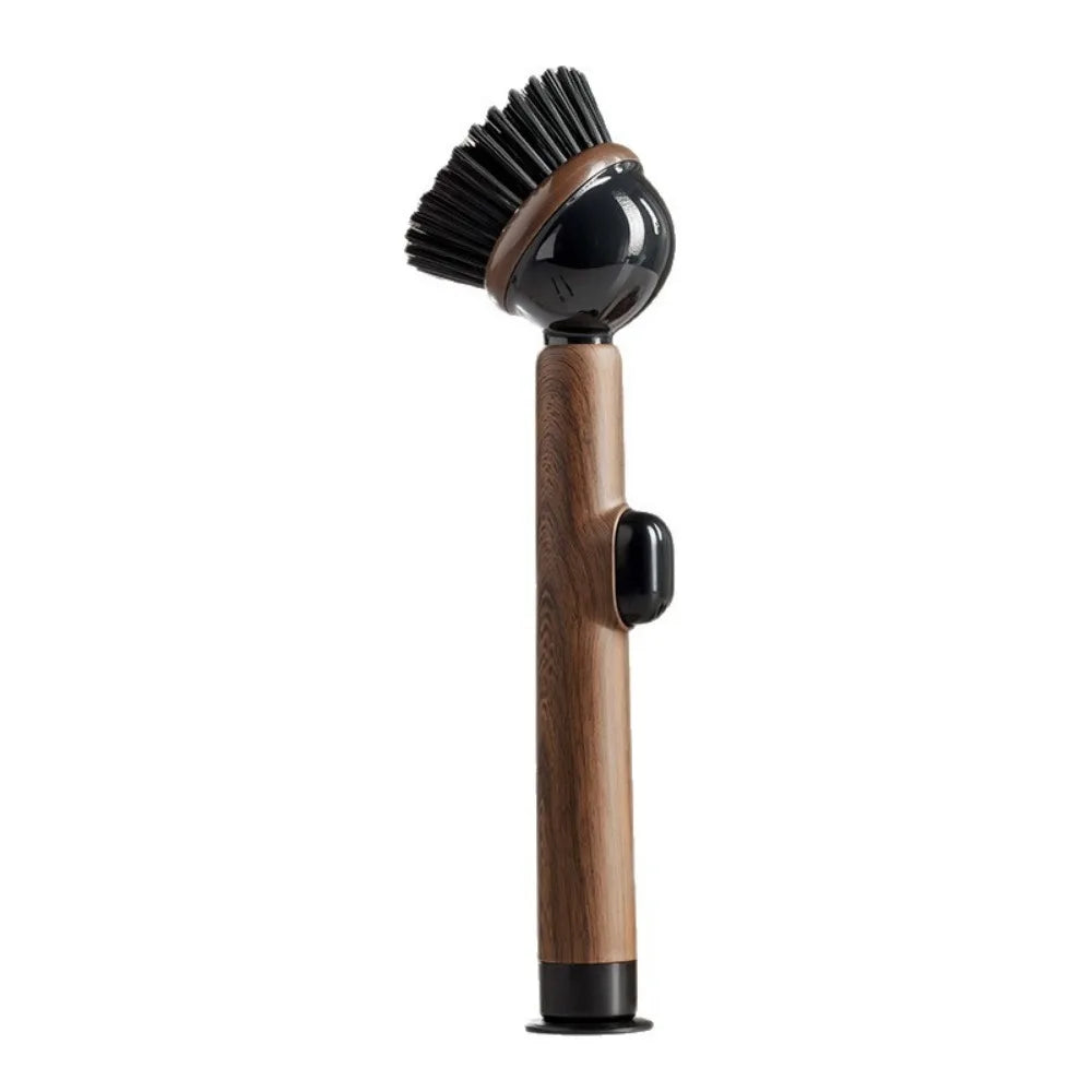 Long Handle Dish Brusg with Soap Dispenser and Rotating Scrubber Head