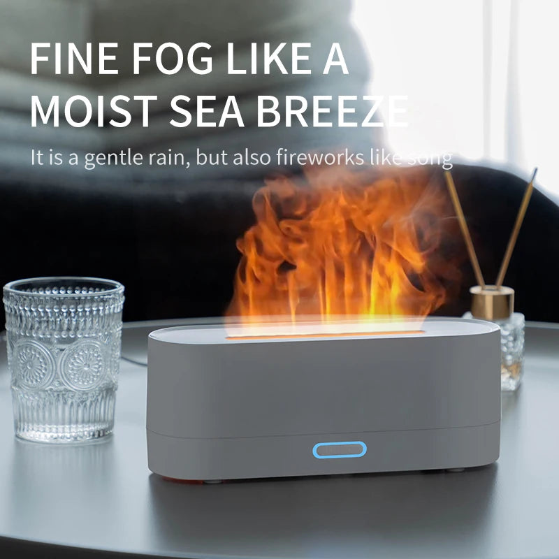 Flame Diffuser Humidifier 7 Colors Light Changing Essential Oil Diffusers Aromatherapy Diffusers for Home Office Bedroom