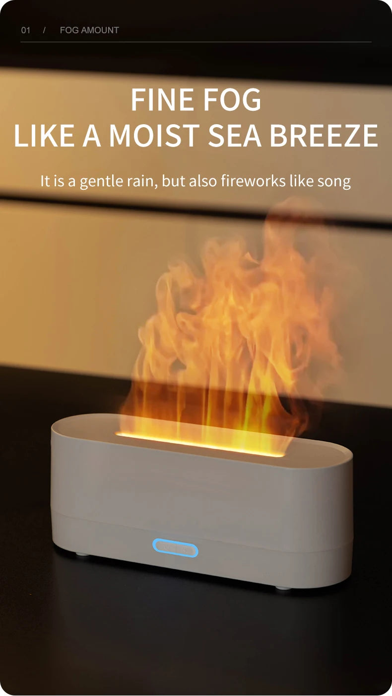 Flame Diffuser Humidifier 7 Colors Light Changing Essential Oil Diffusers Aromatherapy Diffusers for Home Office Bedroom