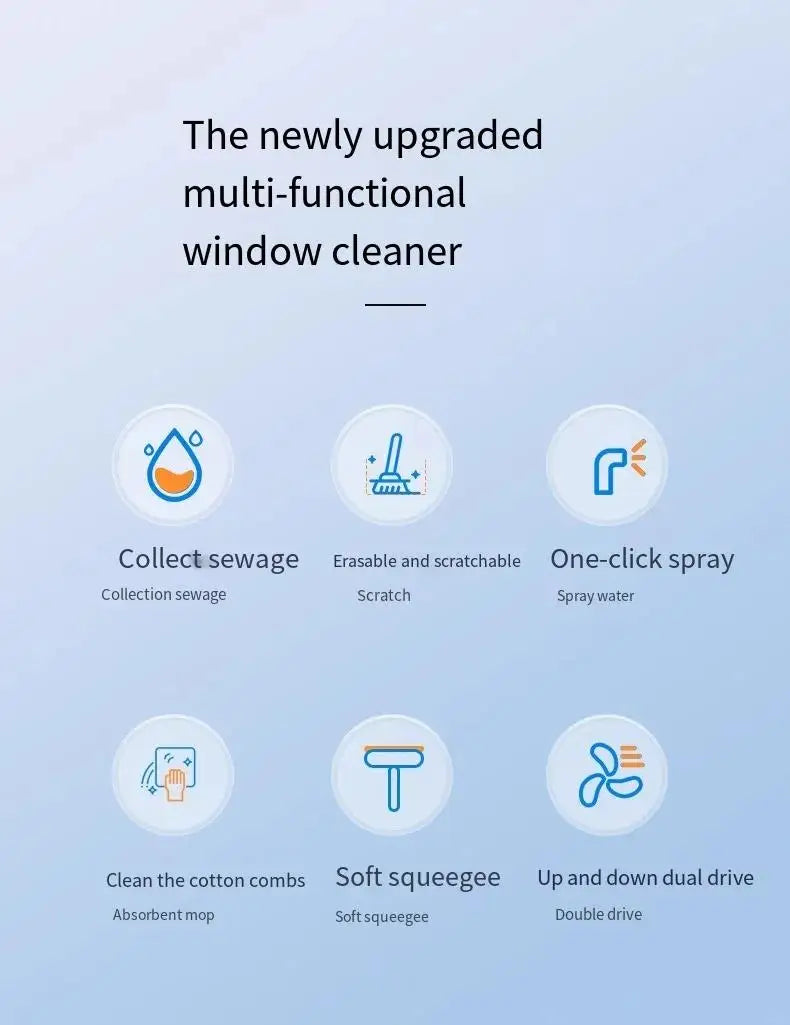 Cordless Electric Window Cleaner Machine Multifunctional Rechargeable Automatic Portable Glass Cleaner Tools