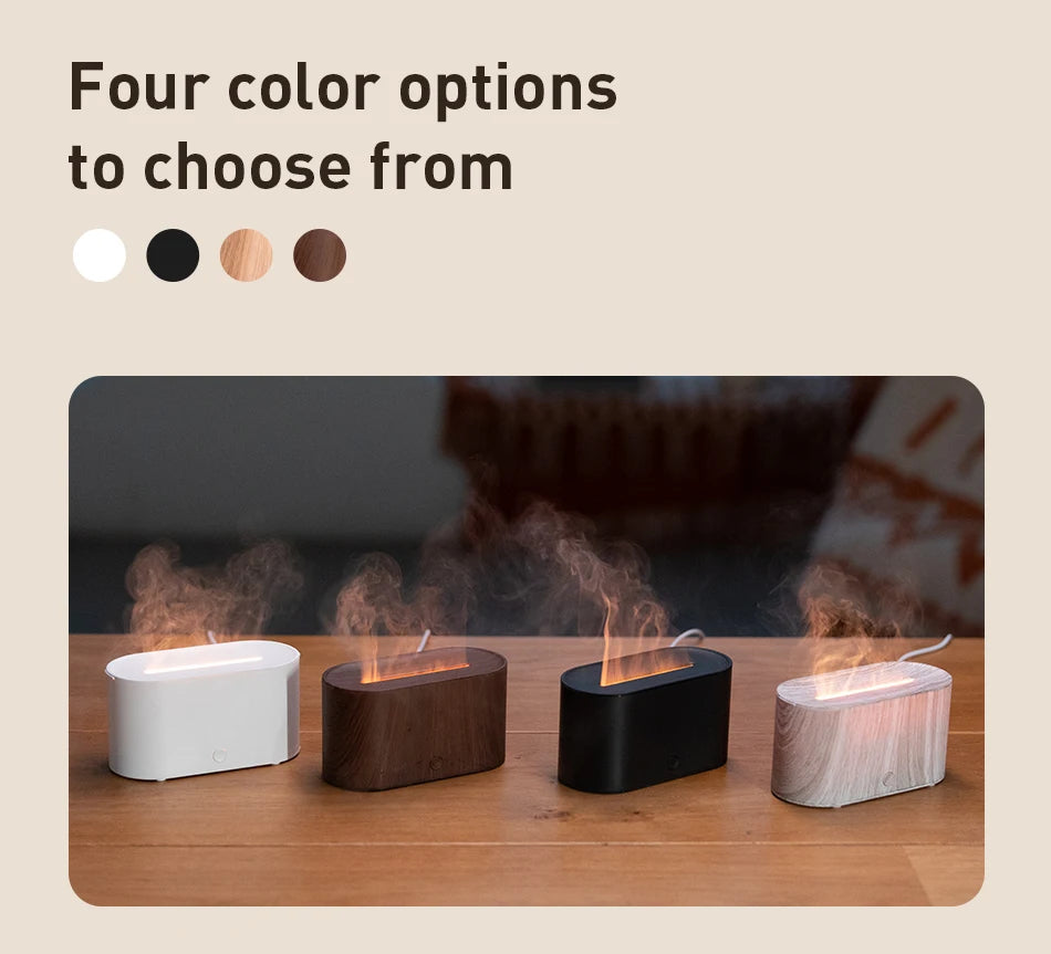 Flame Diffuser Humidifier 7 Colors Light Changing Essential Oil Diffusers Aromatherapy Diffusers for Home Office Bedroom