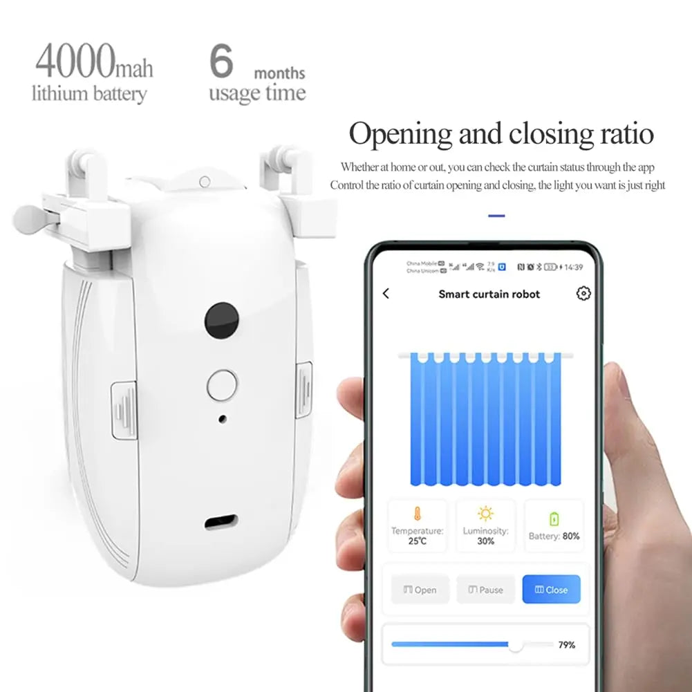 Smart automatic curtain opener - Open curtains with phone or voice in seconds