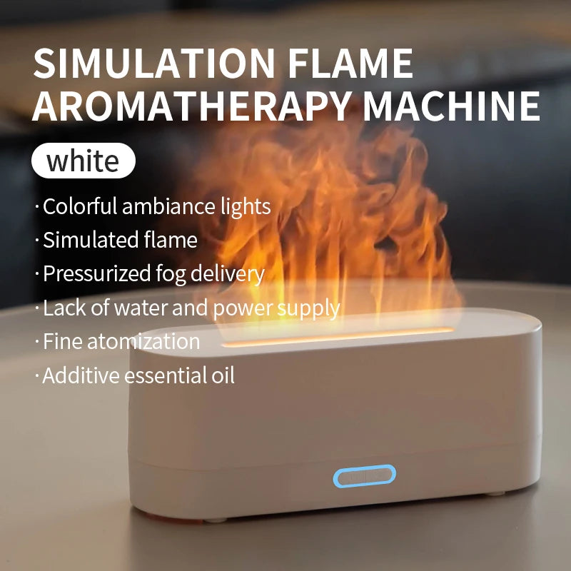 Flame Diffuser Humidifier 7 Colors Light Changing Essential Oil Diffusers Aromatherapy Diffusers for Home Office Bedroom