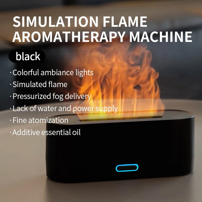 Flame Diffuser Humidifier 7 Colors Light Changing Essential Oil Diffusers Aromatherapy Diffusers for Home Office Bedroom
