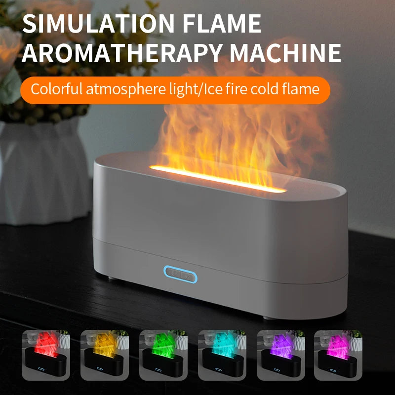 Flame Diffuser Humidifier 7 Colors Light Changing Essential Oil Diffusers Aromatherapy Diffusers for Home Office Bedroom