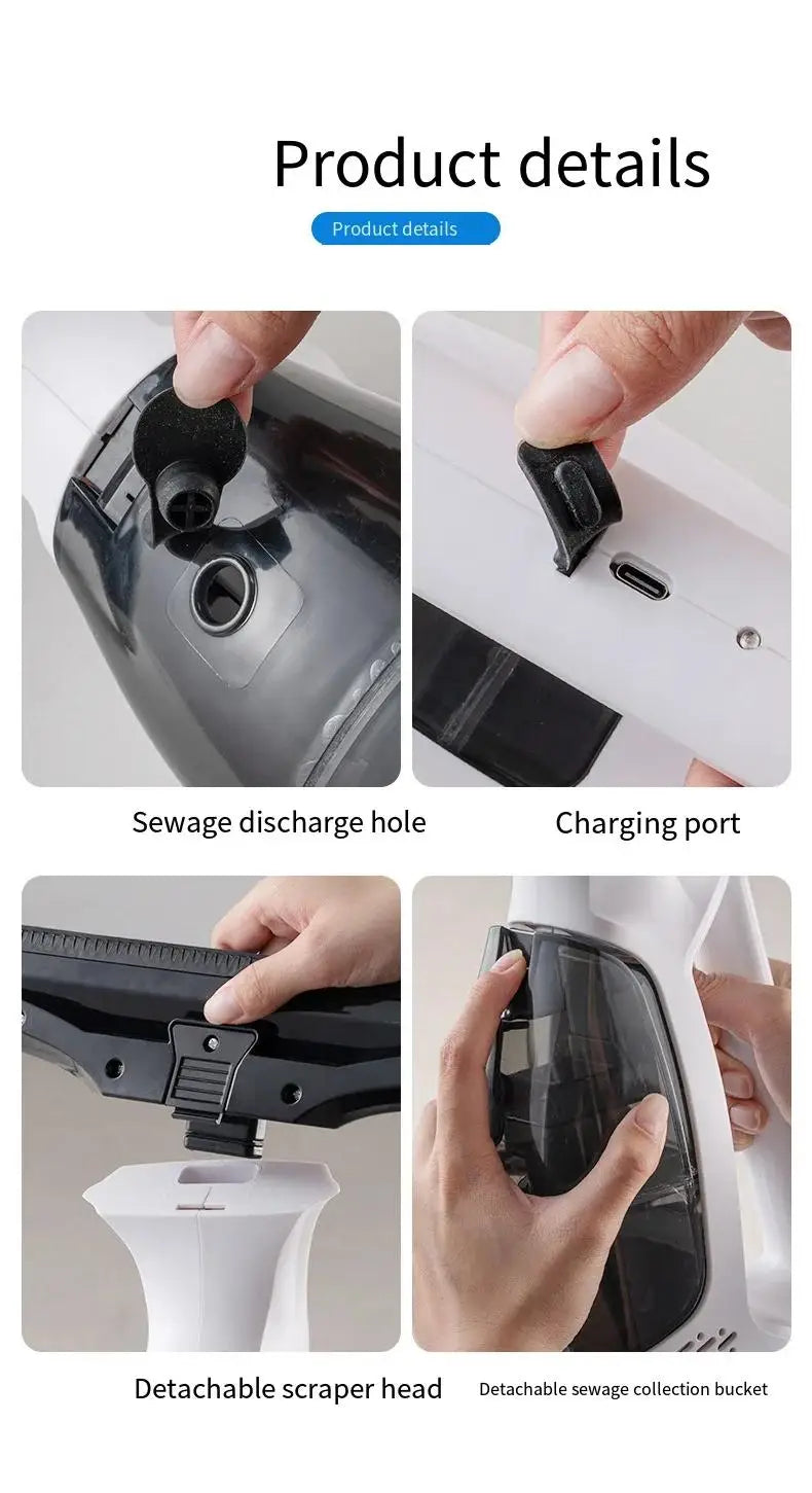 Cordless Electric Window Cleaner Machine Multifunctional Rechargeable Automatic Portable Glass Cleaner Tools