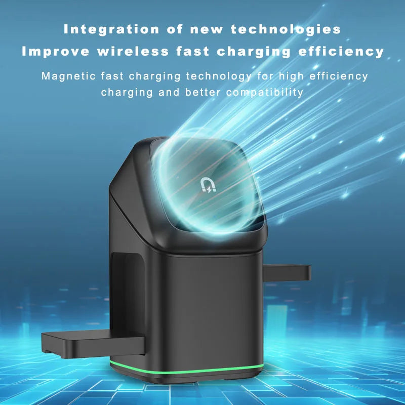 3 in 1 Rotating Magnetic Wireless Charging Station