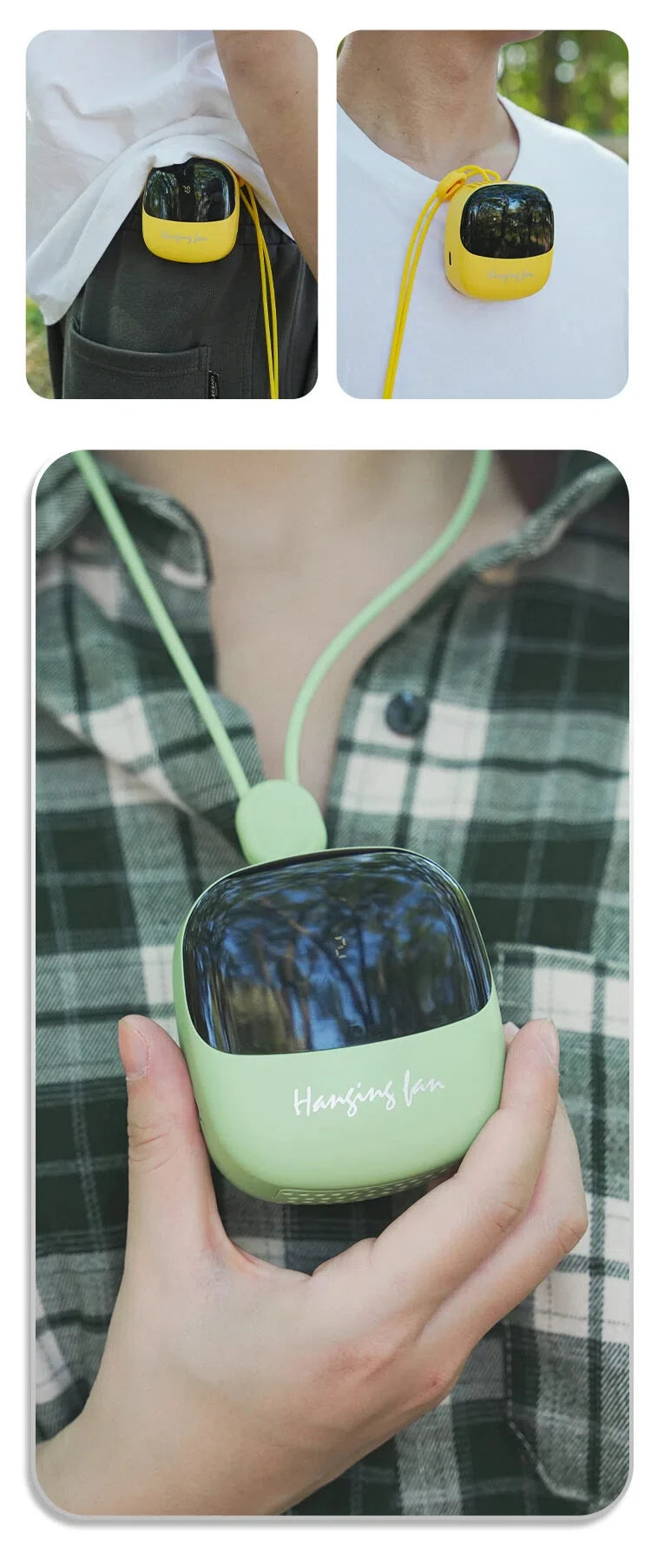 Portable Bladeless Neck Fan _Hands -free Rechargeable Personal cooling fan