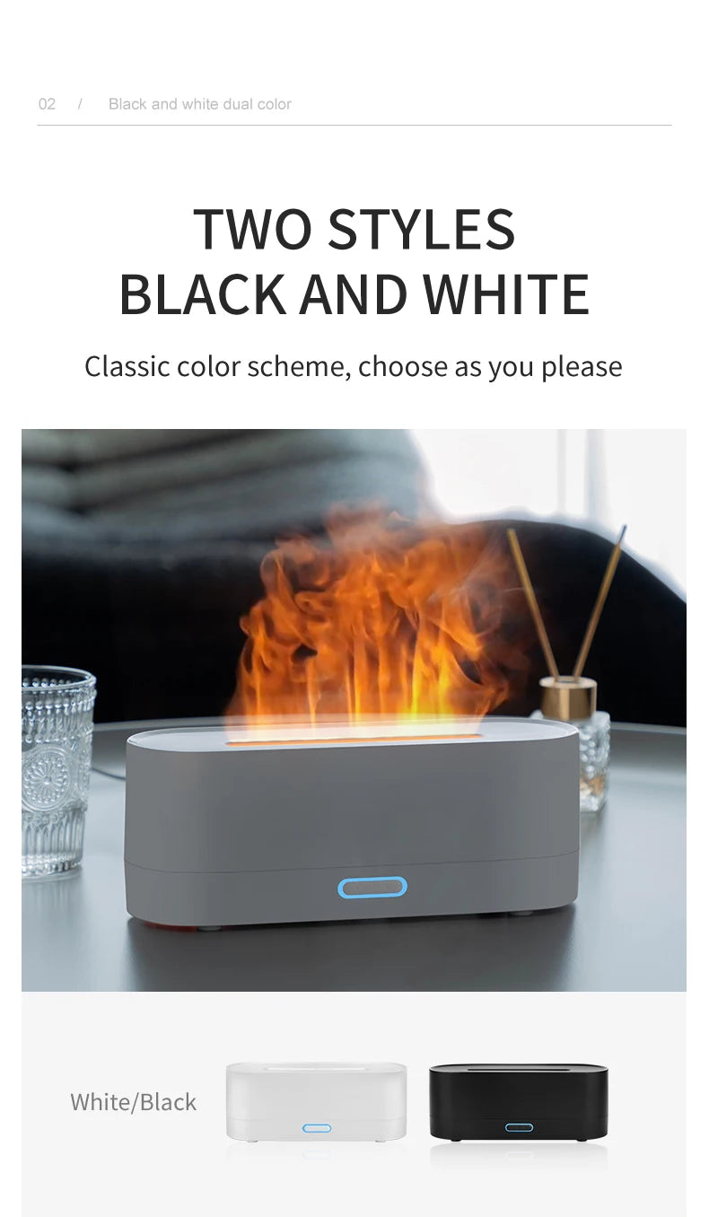 Flame Diffuser Humidifier 7 Colors Light Changing Essential Oil Diffusers Aromatherapy Diffusers for Home Office Bedroom