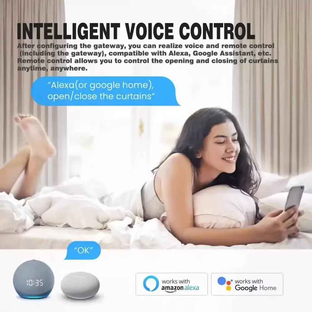 Smart automatic curtain opener - Open curtains with phone or voice in seconds