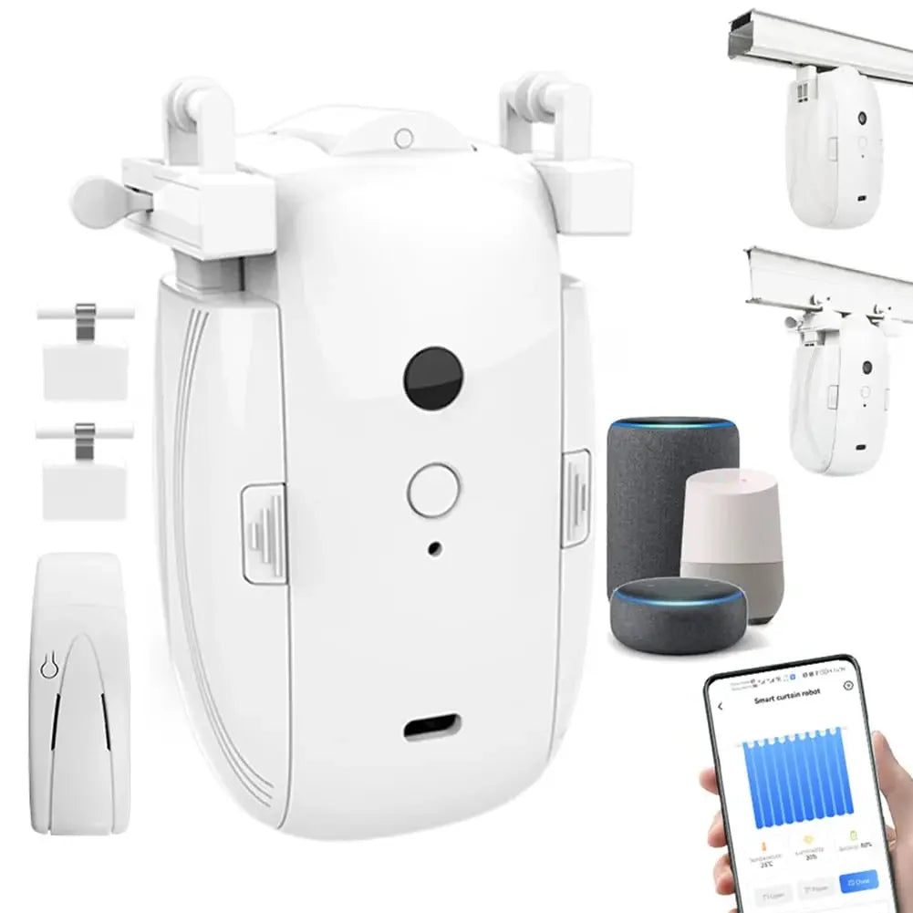 Smart automatic curtain opener - Open curtains with phone or voice in seconds