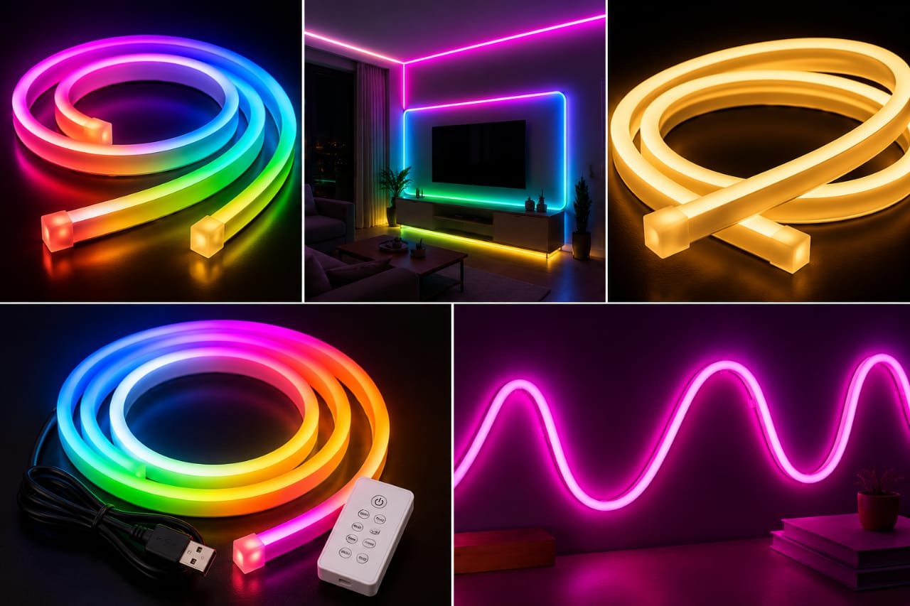 5M RGB Neon Strip LED Light-USB powered with Remote Control